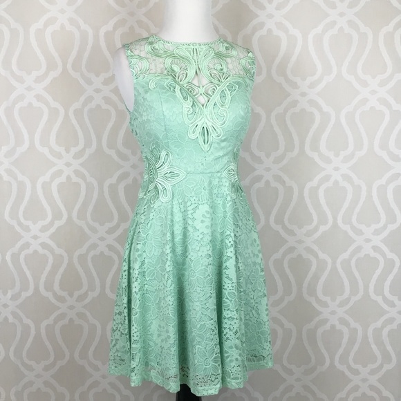 *CLEARANCE* Mint Crochet Sweetheart Mini Dress - Picture 4 of 8